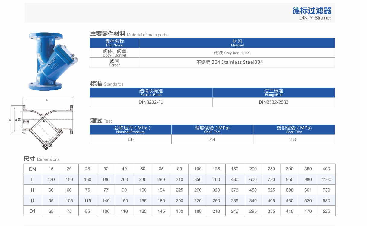 din cast iron strainer