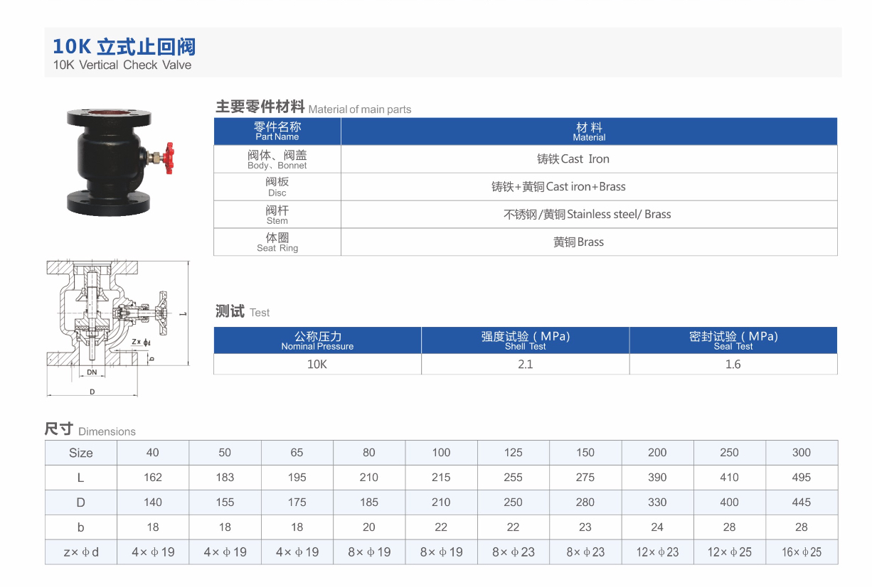 10K VERTICAL CHECK VALVE